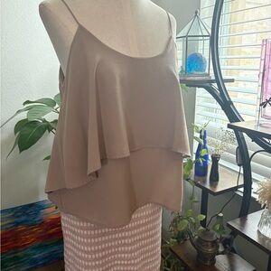 Paper Crane Beige Sleeveless Blouse
